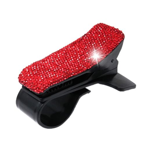 Red Diamond Car Phone Holder - 360 Rotating Dashboard Mobile Mount - 1