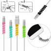 Silicone Data Cable Protective Cover - 4pcs Spiral Style Anti-Break (Blue) - 3