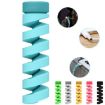 Silicone Data Cable Protective Cover - 4pcs Spiral Style Anti-Break (Blue) - 7