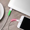 Silicone Data Cable Protective Cover - 4pcs Spiral Style (Black) - 5