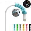Silicone Data Cable Protective Cover - 4pcs Spiral Style (Green) - 6
