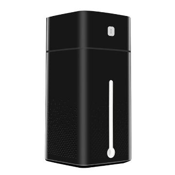 1000ml Black Ultrasonic Air Humidifier & Aroma Diffuser with LED Light - 1
