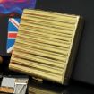 Copper Corrugated Double-Gun Cigarette Case, Holds 20, Gold Finish - 1