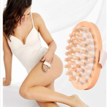 Soothing Wood Body Massage Brush - Balloon Cushion Massager - 1