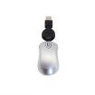 Retractable USB Mini Computer Mouse - 1600 DPI Optical Ergonomic (Silver) - 1