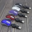 Retractable USB Mini Computer Mouse - Optical Ergonomic 1600 DPI (Blue) - 5