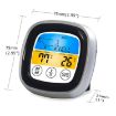 Digital Display Kitchen Food Thermometer - Black & Silver Frame BBQ Tool - 7