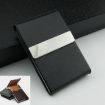 Black PU Cigarette Pack Business Card Holder - Unisex Thin Case - 1