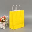 Elegant Yellow Kraft Paper Bags with Handles - 10 PCS, 12x15x6cm - 1
