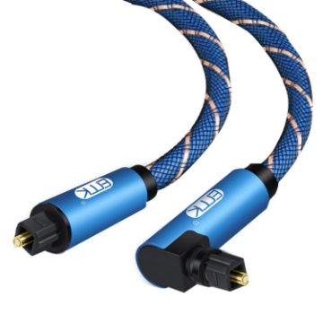 EMK 90 Swivel Right Angle 360 Rotatable Optical Audio Cable 1m Blue - 1