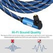 EMK 10m Blue 90 Swivel Right Angle Optical Audio Cable Nylon Mesh - 5