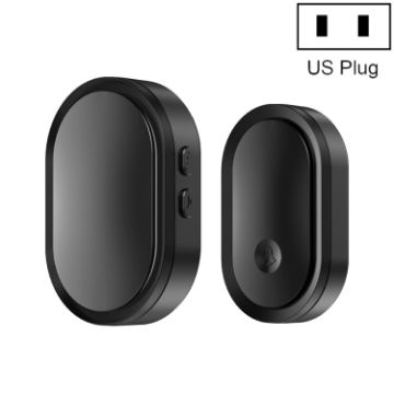CACAZI A99 Smart Remote Doorbell & Elderly Pager, US Plug, Black - 1