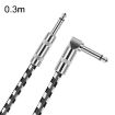 0.3m Guitar Cable 6.35mm TS Straight + Elbow Oxygen-Free Copper Core - 1