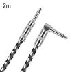 2m Guitar Cable 6.35mm TS Oxygen-Free Copper Core with Straight & Elbow Head - 1
