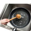 Wooden Non-Sticky Oil Washing Pot Brush with Long Handle for Kitchen - 4