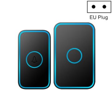 CACAZI A78 Wireless Doorbell, Long-Distance Remote, EU Plug, Black - 1