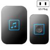 CACAZI A86 Wireless Doorbell, US Plug, Black - Remote Control Music Doorbell - 1