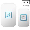 CACAZI A86 EU Plug Wireless Doorbell with Remote Control, White - 1