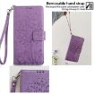 Redmi Note 14S 4G Purple Leather Case - Tree & Deer Embossed Design - 5