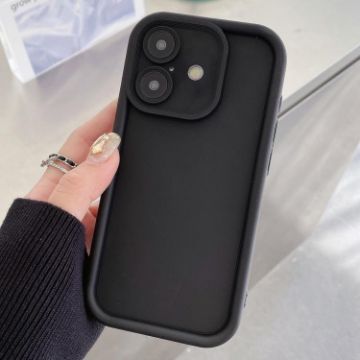 iPhone 16 Plus Black Shockproof Frosted TPU Case with Precise Holes - 1
