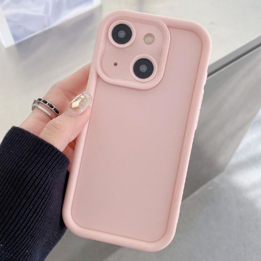 iPhone 15 Plus Shockproof TPU Case Light Pink Frosted Precise Hole - 1
