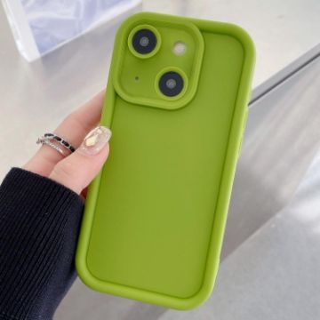 iPhone 14 Shockproof TPU Case - Frosted Frame, Precise Hole, Green - 1