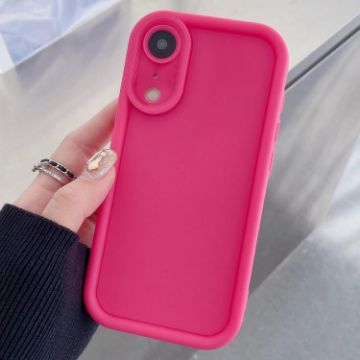iPhone XR Shockproof TPU Case - Frosted Frame, Precise Hole, Rose Red - 1