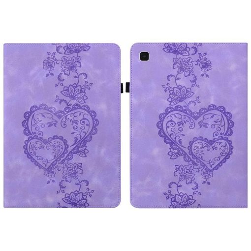 Samsung Galaxy Tab A7 10.4 2020 Love Hearts Leather Case - Purple - 1