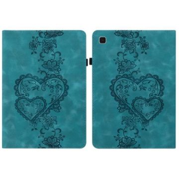 Samsung Galaxy Tab A7 10.4 2020 Green Love Hearts Leather Case - 1