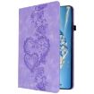 Samsung Galaxy Tab S2 9.7 Purple Love Hearts Leather Tablet Case - 2