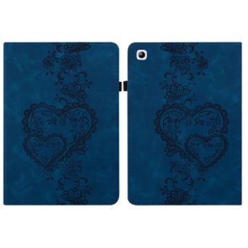 Samsung Galaxy Tab S2 9.7 Love Hearts Embossed Leather Case Dark Blue - 1