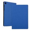 Samsung Galaxy Tab A7/T500 Blue Fabric Texture PU Leather Case with Holder - 1