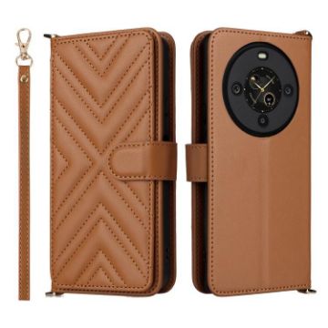 Fossibot S3 Pro Leather Phone Case with 6-Card Slots & Wrist Strap Brown - 1