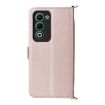 OPPO A5 5G/4G Leather Phone Case with 6-Card Slots & Wrist Strap Pink - 3