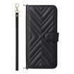 OPPO A5 5G/4G Leather Phone Case with 6-Card Slots & Wrist Strap (Black) - 2