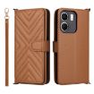 OPPO A5x 5G/4G Leather Phone Case with 6-Card Slots & Wrist Strap Brown - 1