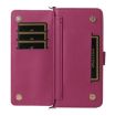 Realme C71 4G Leather Phone Case with 6-Card Slots & Wrist Strap - Rose Red - 5