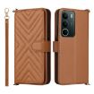 Realme C71 4G Leather Phone Case with 6-Card Slots & Wrist Strap (Brown) - 1