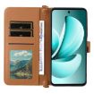 Realme C71 4G Leather Phone Case with 6-Card Slots & Wrist Strap (Brown) - 4