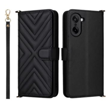 OnePlus Ace 5 Racing 5G Leather Phone Case with 6-Card Slots & Strap - 1