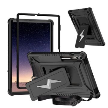 Samsung Galaxy Tab S10+/S9+ Armor Bolt Silicone Hybrid PC Case (Black) - 1