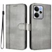 Realme 14 5G/14T 5G Retro Leather Phone Case - Grey, Global Line Splicing - 2
