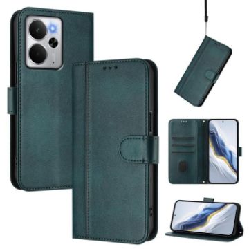 Realme 14 5G/14T 5G Retro Leather Phone Case - Dark Green - 1