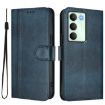 Realme V70/C75 5G Retro Leather Phone Case, Dark Blue, Line Splicing - 2