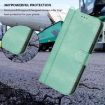 OPPO A5 5G Retro Leather Phone Case, Mint - Global Line Splicing Buckle - 7