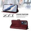 OPPO A5 5G Retro Leather Phone Case, Wine Red, Global Line Splicing - 3