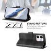OPPO A5x 5G/4G Retro Leather Phone Case - Black, Global Line Splicing - 3