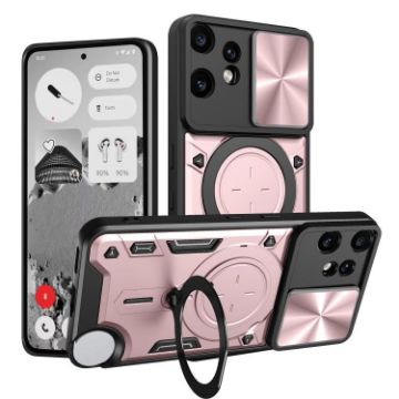 Nothing CMF Phone 2 Pro Pink Case with CD Texture and Magnetic Holder - 1