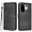 Vivo S30 Pro Mini Retro Leather Phone Case - Black, Line Splicing Buckle - 2