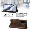 Vivo S30 Retro Leather Phone Case, Brown - Line Splicing Buckle Design - 3